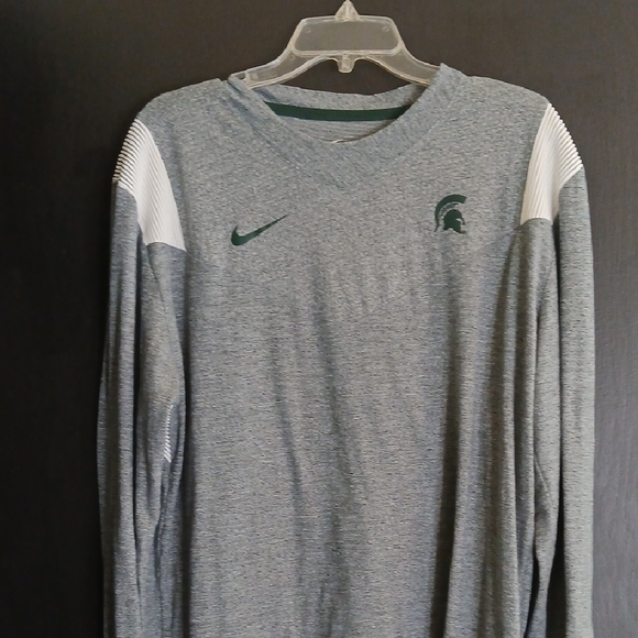 Nike Heather Gray and White Long Sleeve Men's Tee - Picture 1 of 8